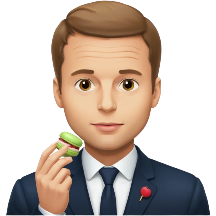 Macron eating macaron emoji