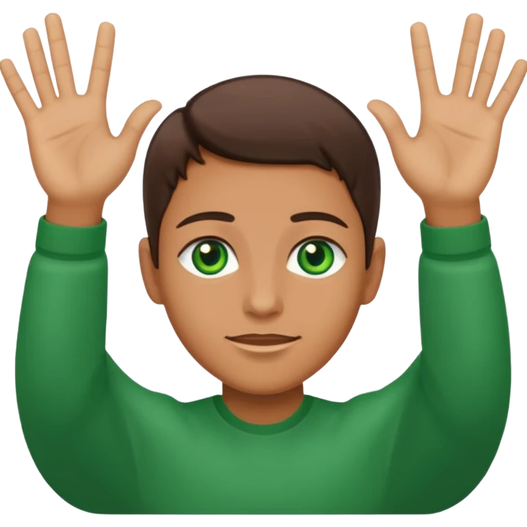 green raised 2 hands emoji