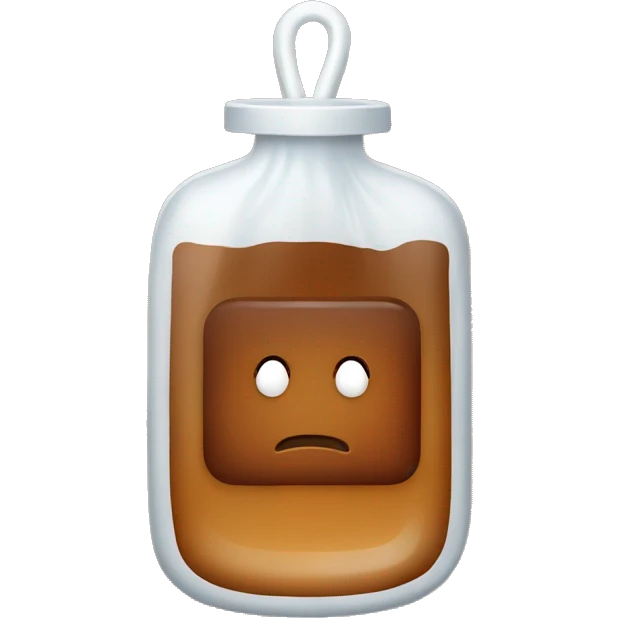 An IV bag filled with brown liquid. emoji