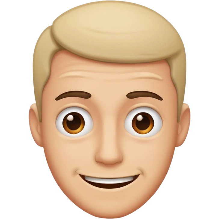drunk guy with awkward embarrassed smile emoji