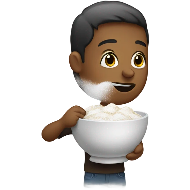 Sniffing powdered sugar emoji