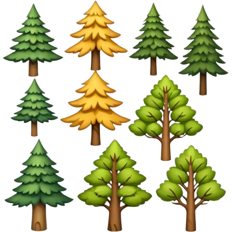 Cute, full-length tree emoji
birch, pine, oak, maple, spruce, poplar emoji
