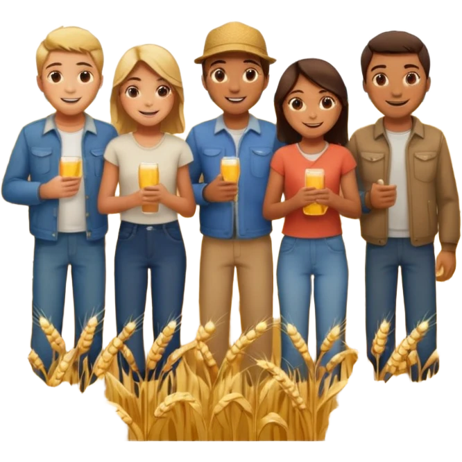 people happy satisfied with wheat arround emoji