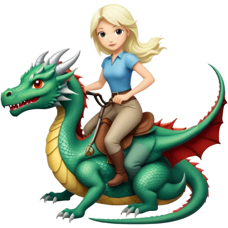 Platinum blonde riding a dragon emoji