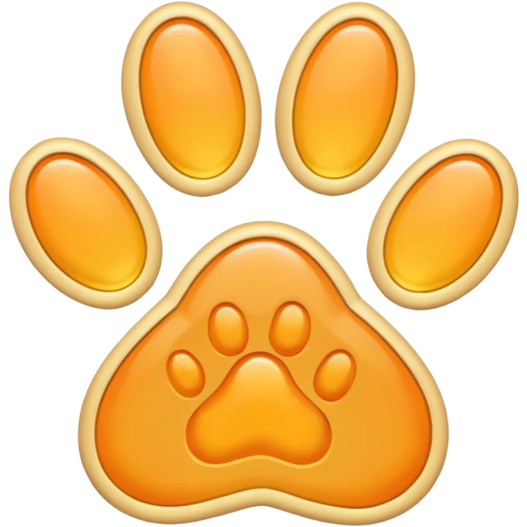 a very light pale pastel yellow-orange pawprint emoji