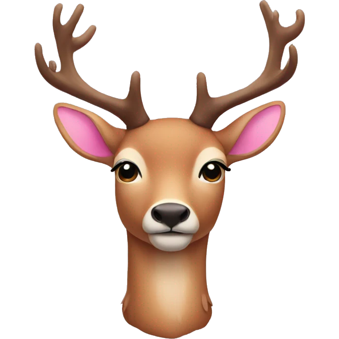 deer wearing a pink now emoji