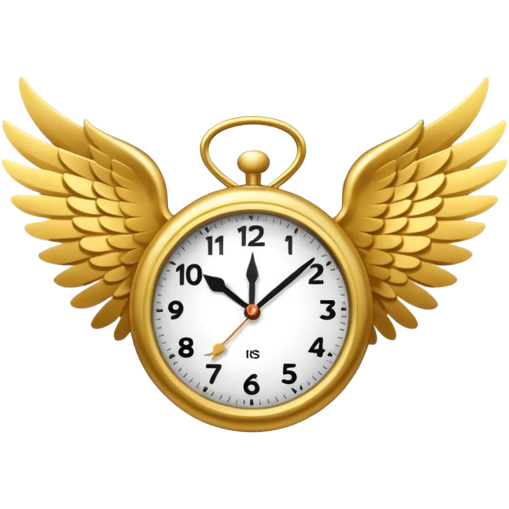A CLOCK WIHT WINGS MID FLIGHT emoji