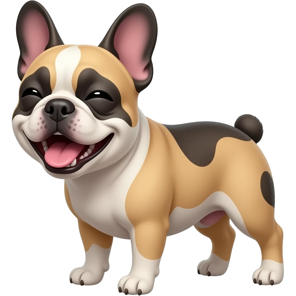 French bullbmdog laughing emoji