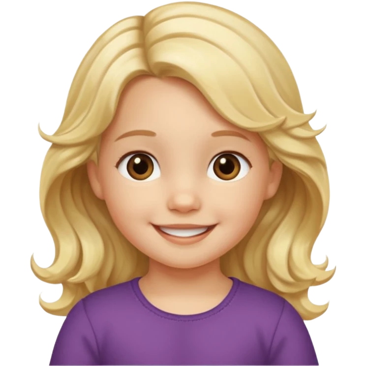 3yr old girl wavy long blond hair brown eyes  emoji