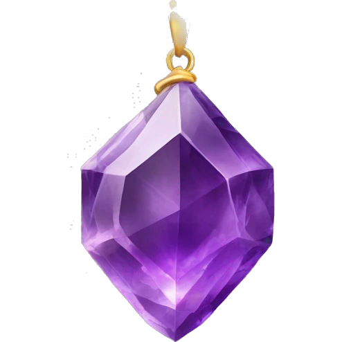 realistic amethyst crystal necklace isolated emoji