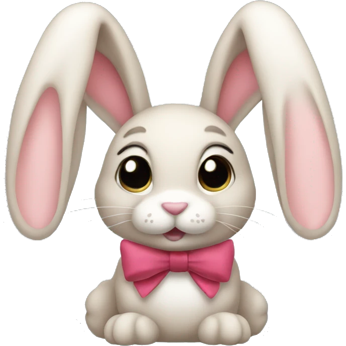 Bunny with bow on its right ear emoji