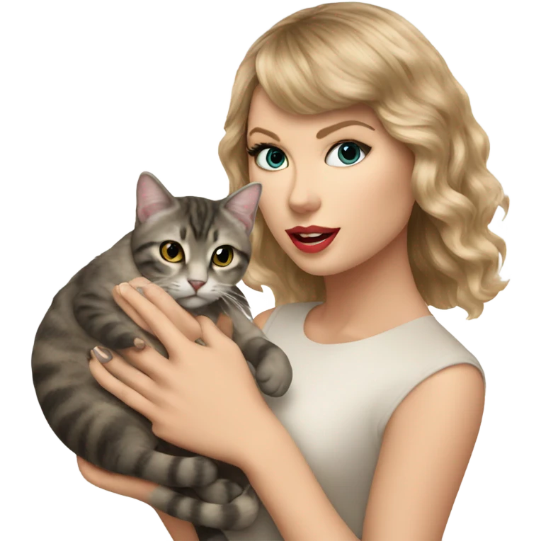 Taylor swift holding a cat emoji