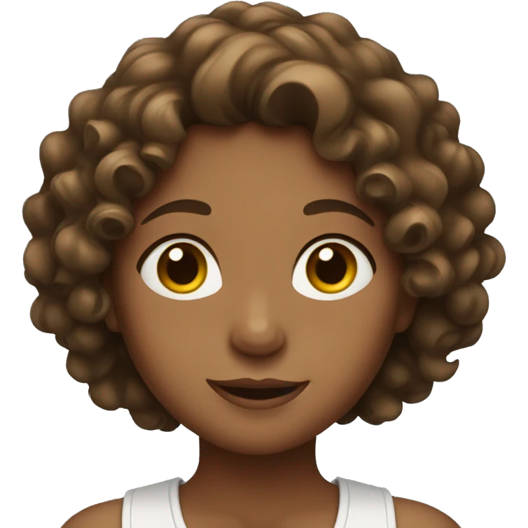 Girl with brown curly hair emoji