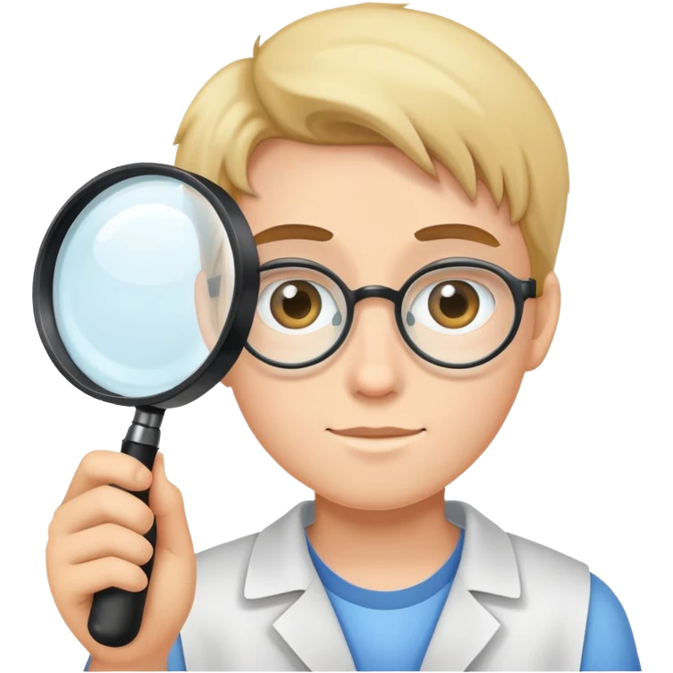 student with a magnifying glass emoji