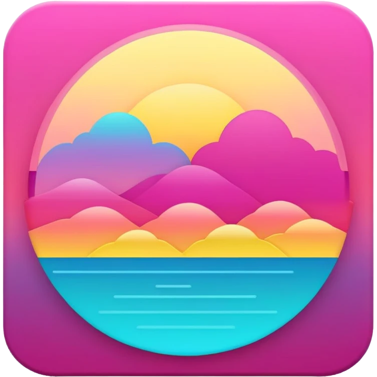  Magenta-Cyan-Yellow-gradient Aesthetic Scenery Deco emoji