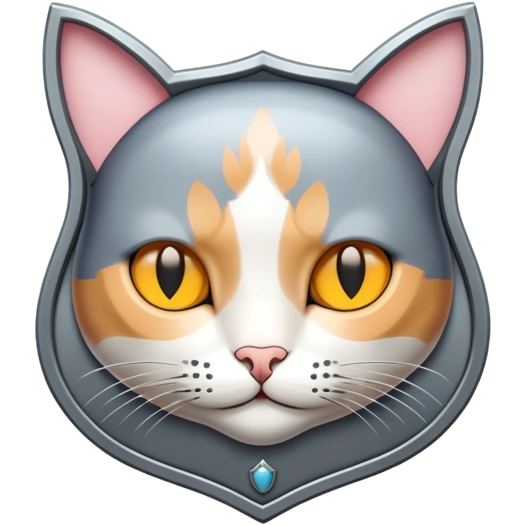 flat shield with cat emoji