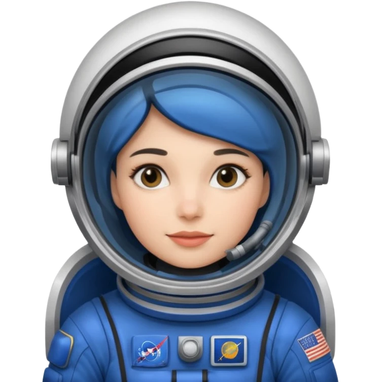 woman,  astronaut, blue and black design emoji
