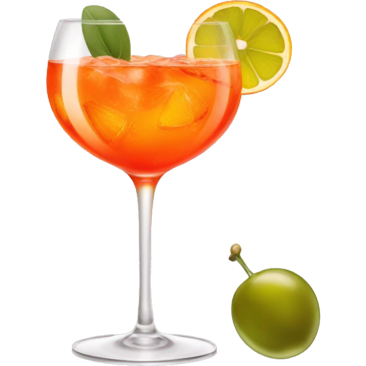 Aperol spritz with olive emoji