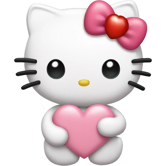 hello kitty with heart emoji