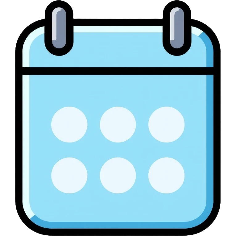 calendar in pastel blue color emoji