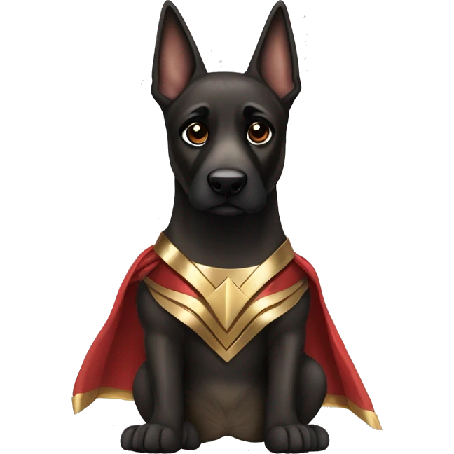Black faced Malinois in Wonder Woman costume emoji