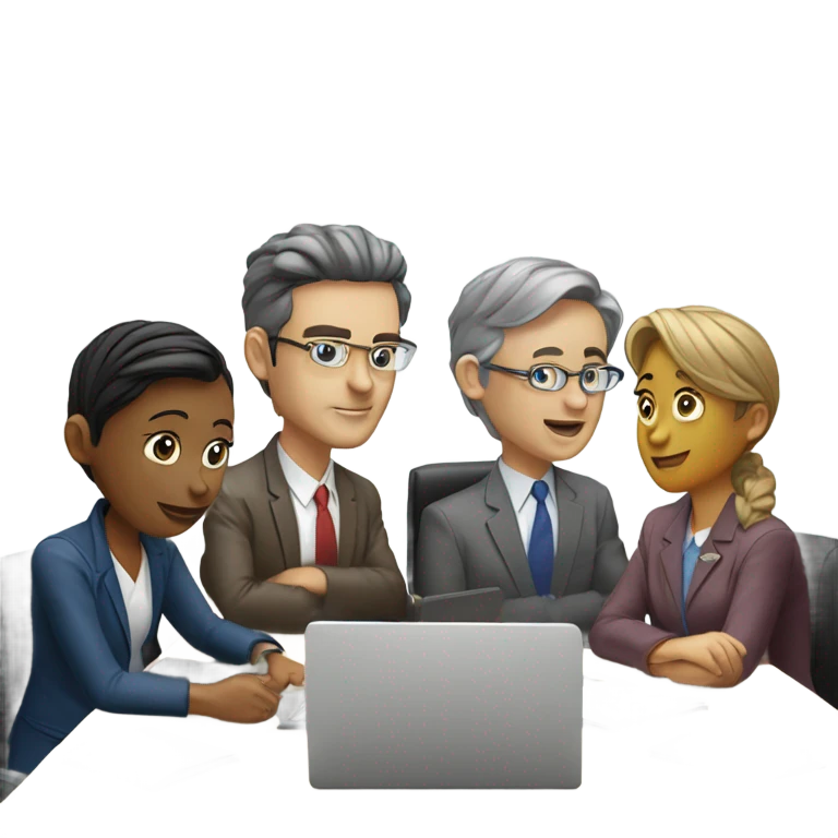 business meeting sitting at a table emoji