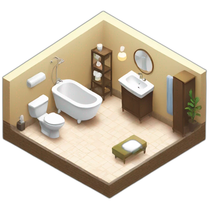bathroom in the apartment isometric emoji