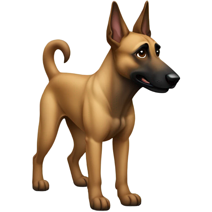 Malinois taking a poop emoji