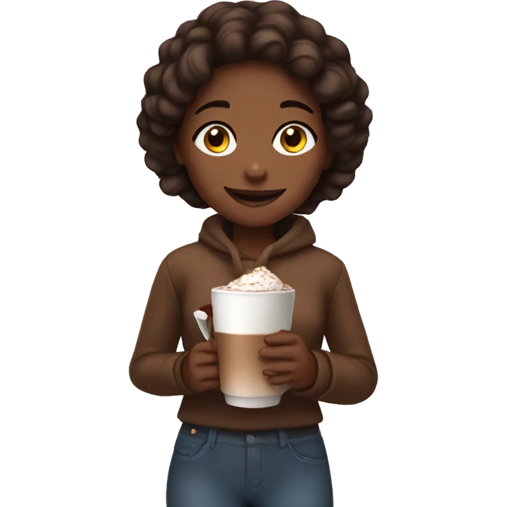 girl holding hot chocolate emoji