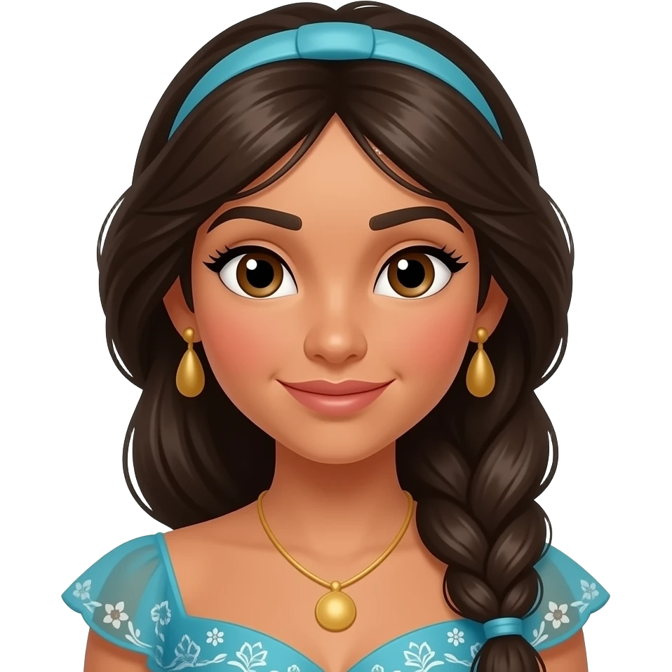 Princess Laila, brunette, brown eyes, emoji