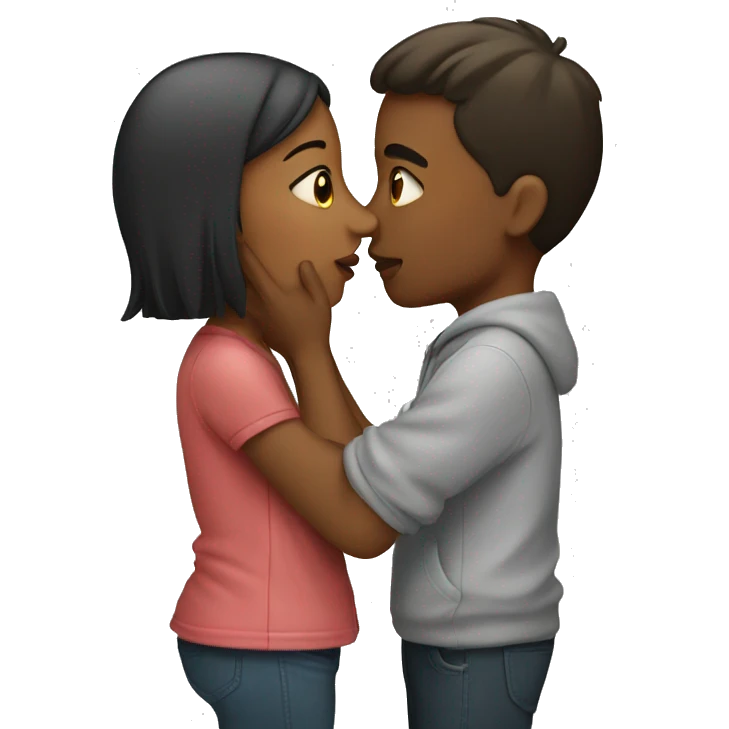 Girl and guy kissing  emoji