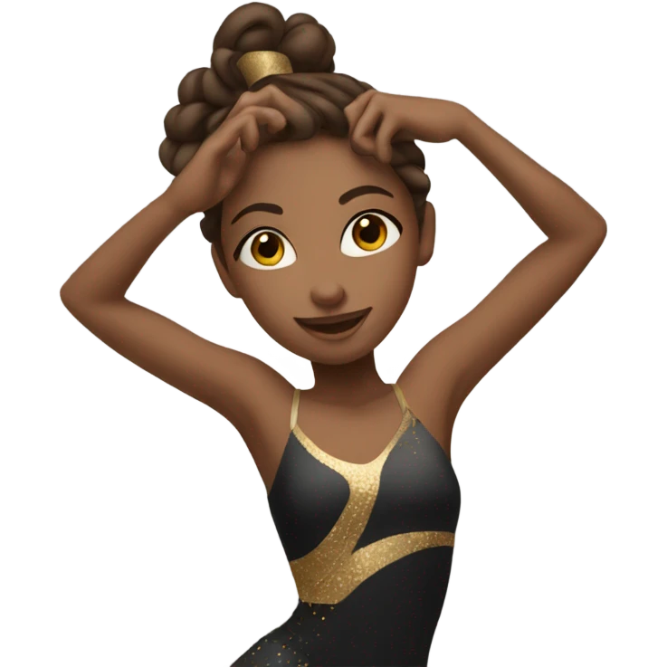 Jazz dancer girl with brown hair emoji
