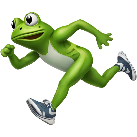 Quick running frog with sneakers emoji