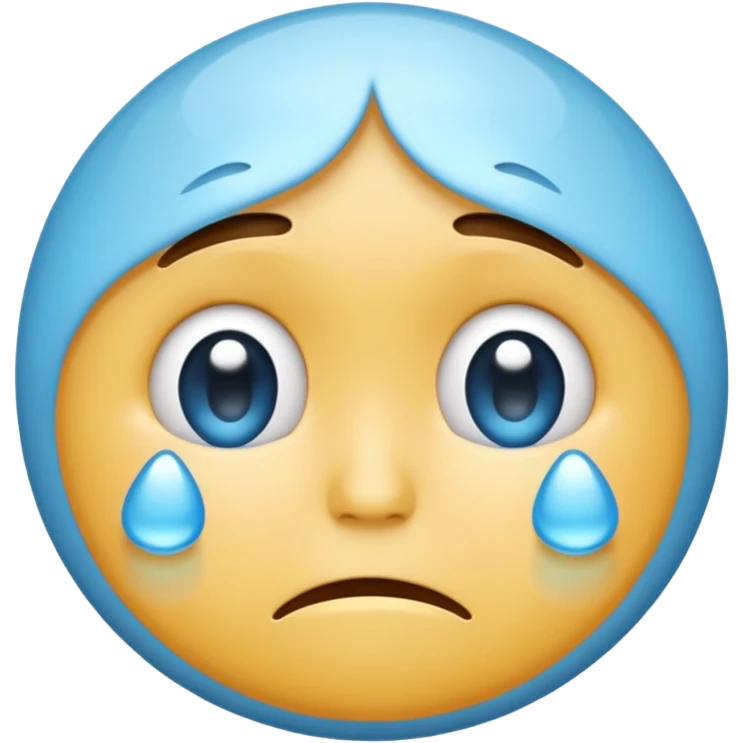 sad crying emoji, expressive face, single tear emoji