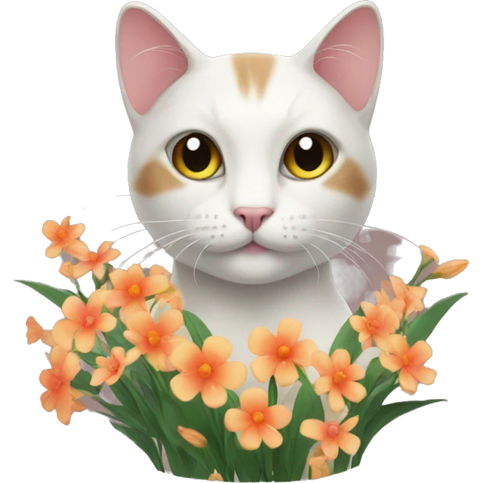 cat with flowers emoji