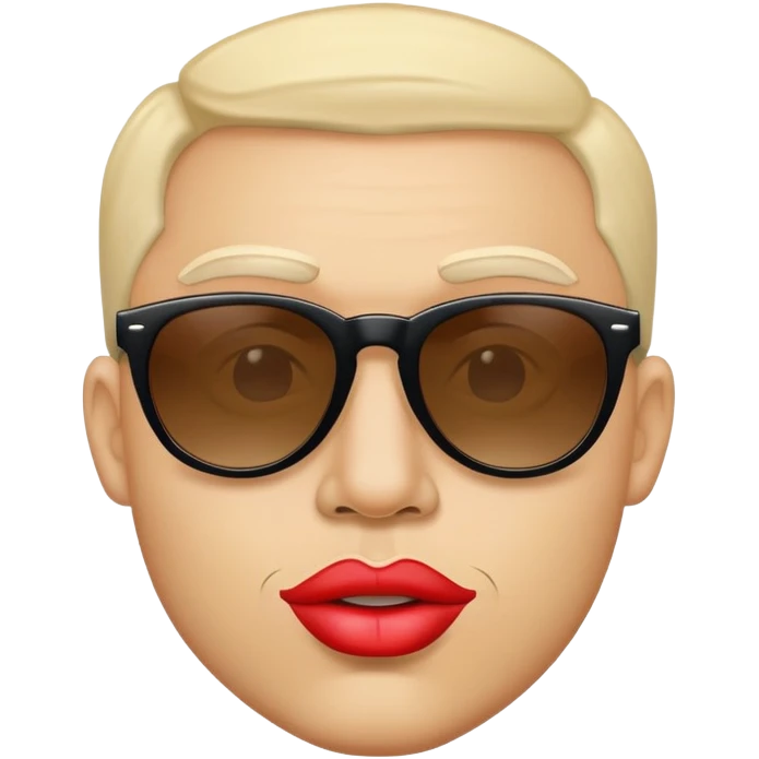 Light-skinned man with sunglasses and big Lips  emoji