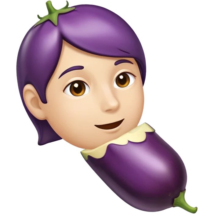 face eating an aubergine (eggplant) emoji