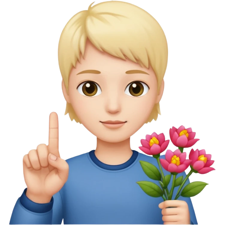 💐 and middle fingers  emoji