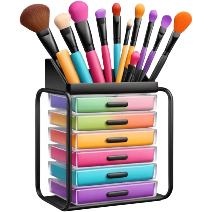 Makeup tools and products standing emoji