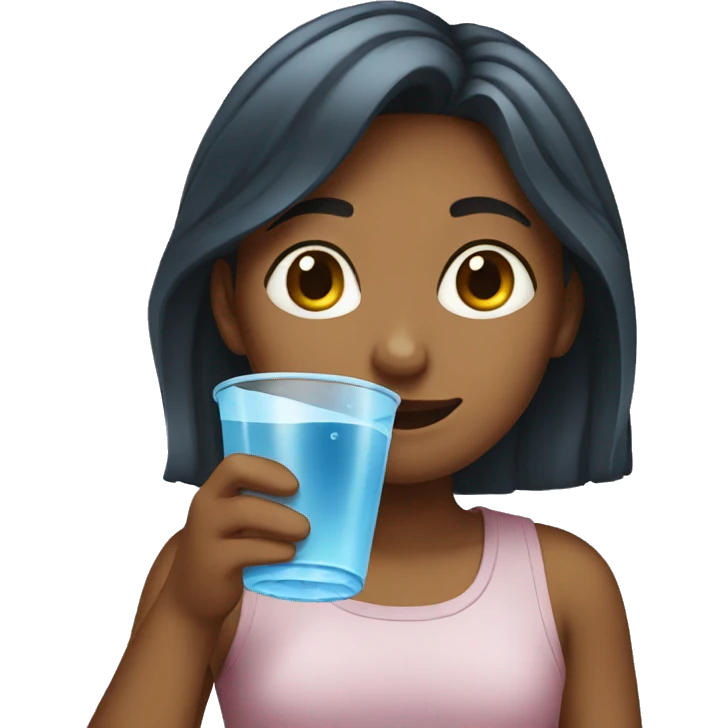 girl drinking water emoji