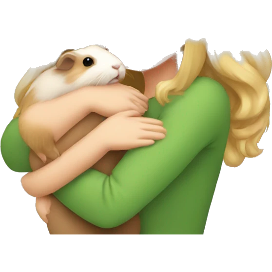 Blonde Woman hugging a guineapig emoji