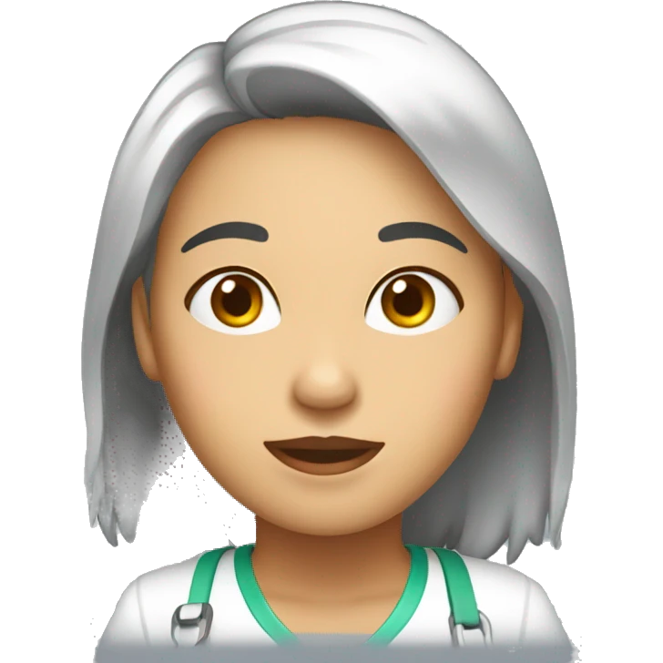 Chica Enfermera pelo largo emoji
