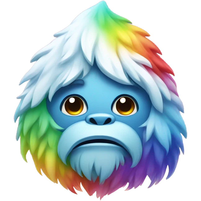 a yeti with a rainbow poop emoji emoji