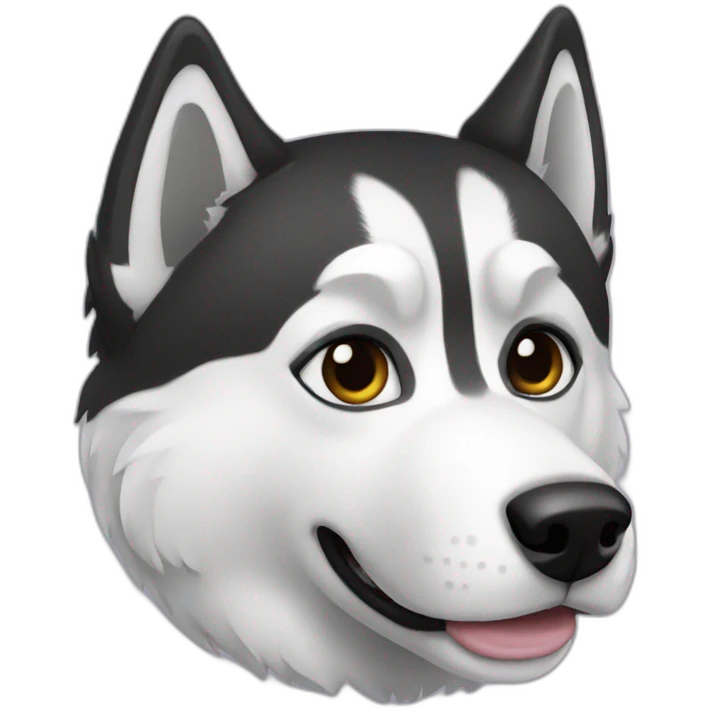 Husky black and white emoji