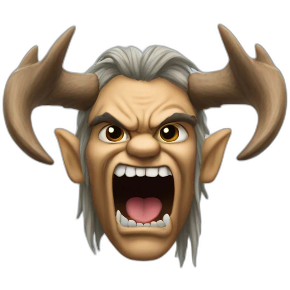 Eddie from Iron Maiden with moose horns emoji