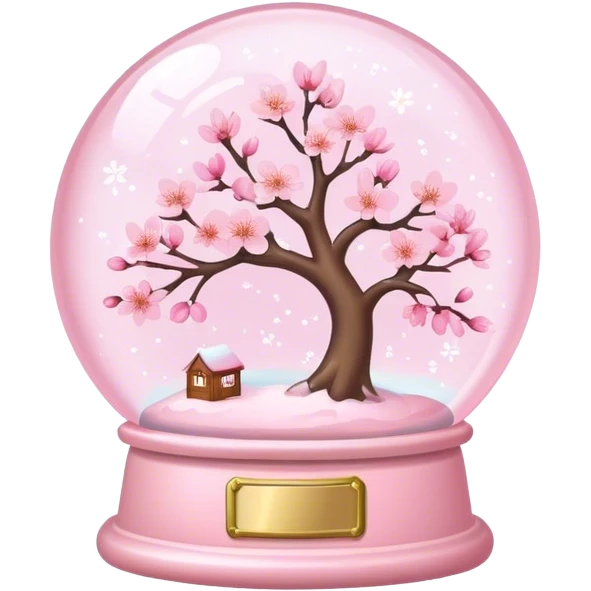 Pastel pink snow globe，Cherry blossom emoji