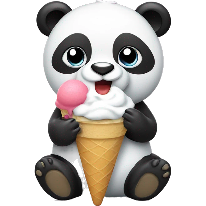 Panda eating ice cream emoji