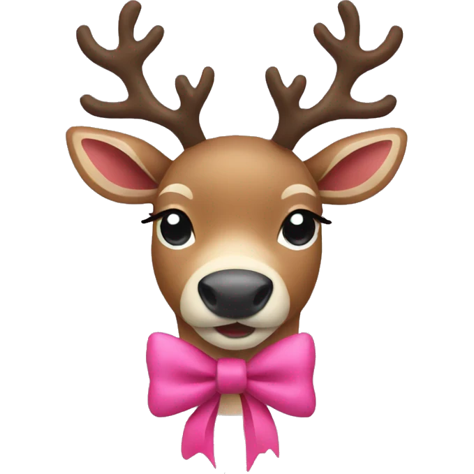Reindeer with pink bow emoji