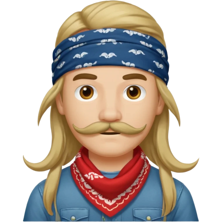 mustached with bandanas long hair gry boy emoji