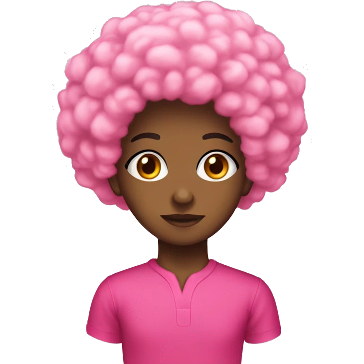 um segurança afro com uma roupa de segurança rosa emoji